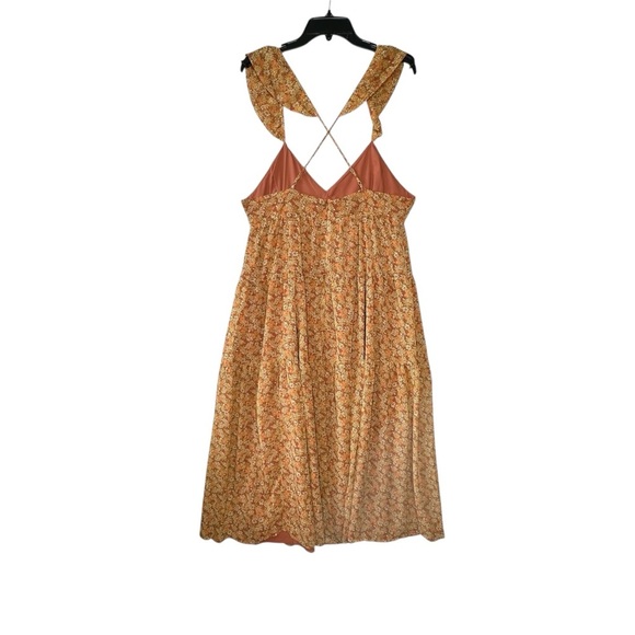 Madewell Georgette Ruffle-Sleeve Tiered Midi Dress in Daisy Meadow. Sz: 14 - Picture 8 of 11